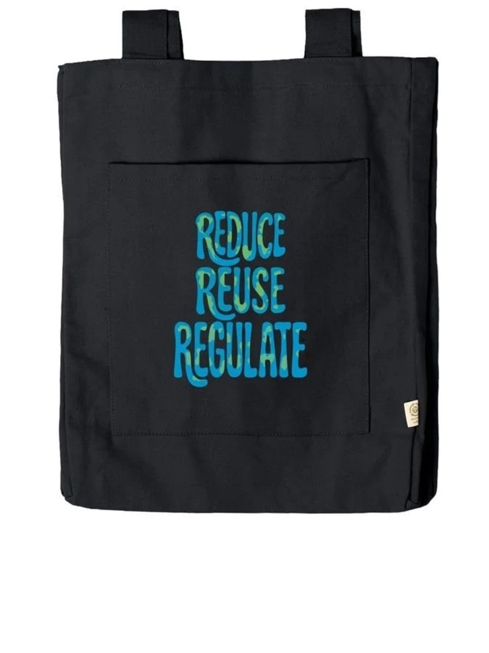 Reduce Reuse Regulate Black Canvas Tote